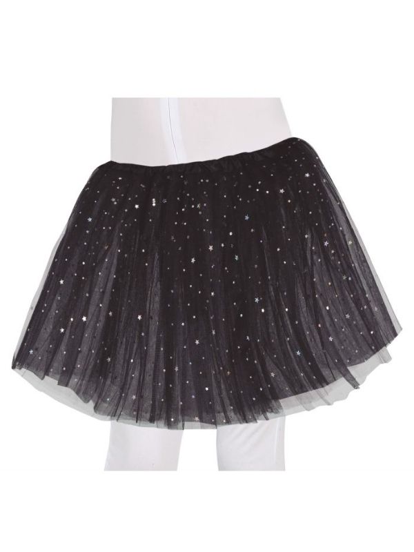 Tutu Di Carnevale Per Bambini Con Stelle Nero 30Cm