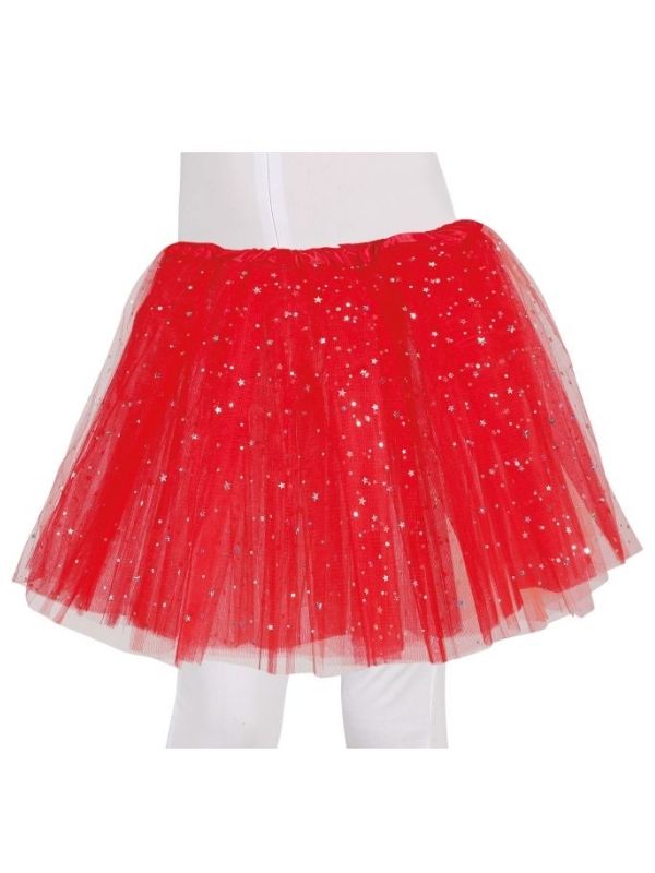 Tutu Di Carnevale Per Bambini Con Stelle Rosso 30Cm