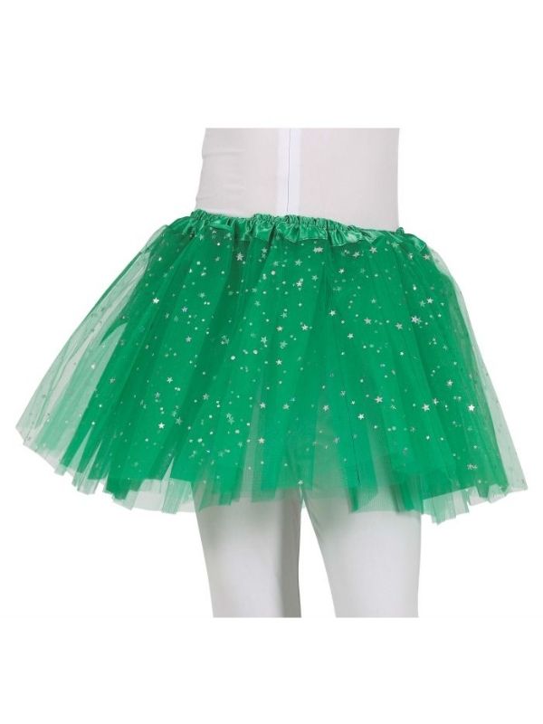 Tutu Di Carnevale Per Bambini Con Stelle Verde 30Cm