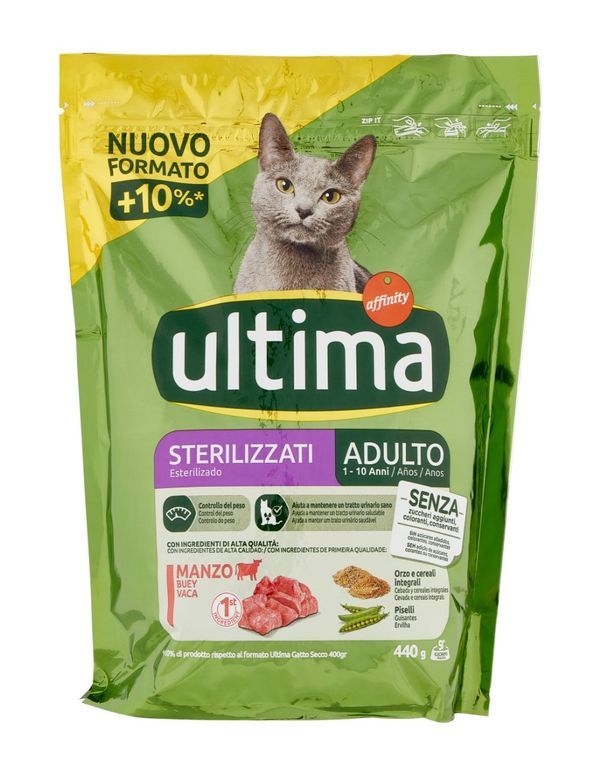 ULTIMA Senior Kibble Kastrierte Katzen Rindfleisch 440G