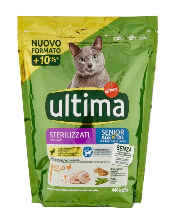 ULTIMA Senior Croquettes Chats Castrés Poulet 440G