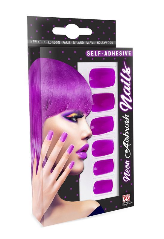 Fluo Airbrush-Nagelset Lila 