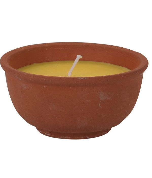 Accessorio Da Campeggio Vaso In Coccio Con Citronella   13X6Cm 