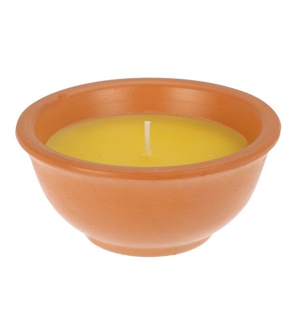 Accessorio Da Campeggio Vaso In Coccio Con Citronella   11X5Cm 