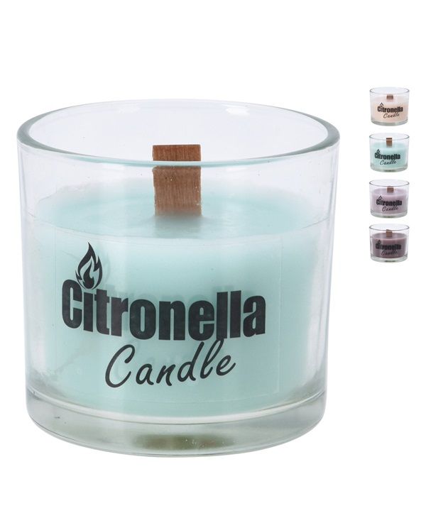 Accessorio Da Campeggio Vaso In Vetro Con Citronella   8X7Cm - Assortito