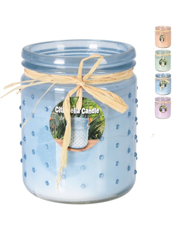 Accessorio Da Campeggio Vaso In Vetro Con Citronella   12Cm - Assortito