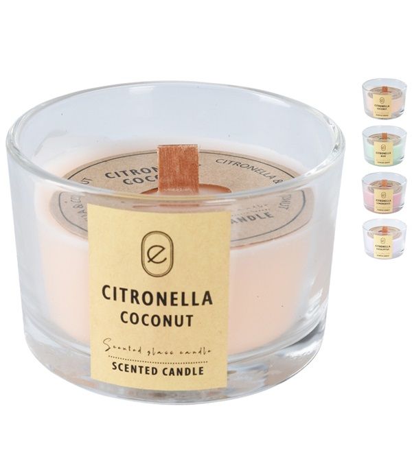 Accessorio Da Campeggio Vaso In Vetro Con Citronella   7X5Cm - Assortito